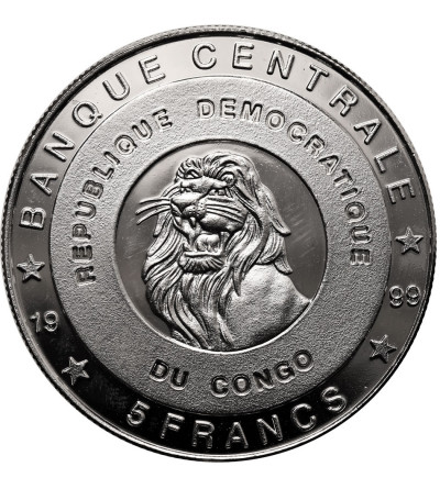 Congo, Democratic Republic. 5 Francs 1999, Leopold I King of Belgium - Multicolor