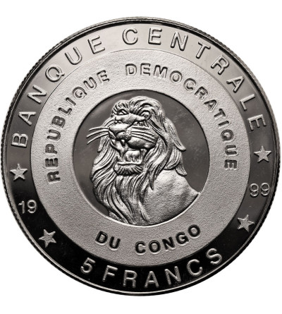 Congo, Democratic Republic. 5 Francs 1999, Albert I King of Belgium - Multicolor