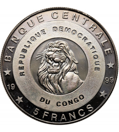 Congo, Democratic Republic. 5 Francs 1999, Philippe King of Belgium - Multicolor