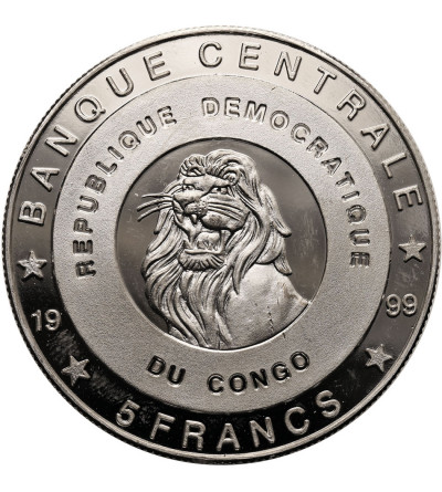 Congo, Democratic Republic. 5 Francs 1999, Kings of Belgium - Multicolor