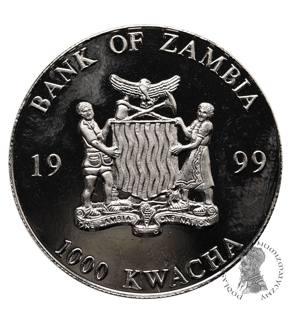 Zambia. 1000 Kwacha 1999, Banknot 10 €,  seria: Jedność Europejska / Jedna Waluta