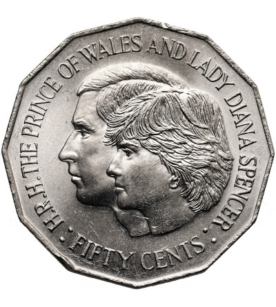 Australia. 50 Cents 1981, Wedding of Prince Charles and Lady Diana