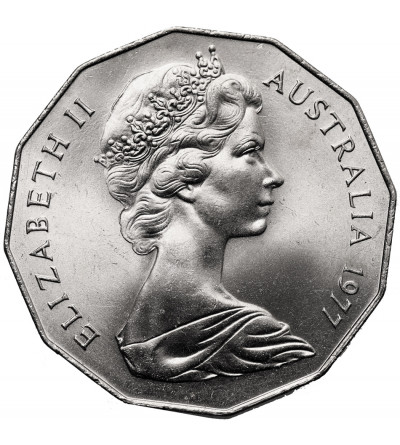 Australia. 50 Cents 1977, 25th Anniversary of Queen Elizabeth II's Accession to the Throne