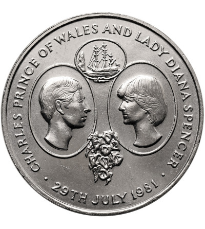 St Helena Island. 25 Pence / 1 Crown 1981, Wedding of Prince Charles and Lady Diana