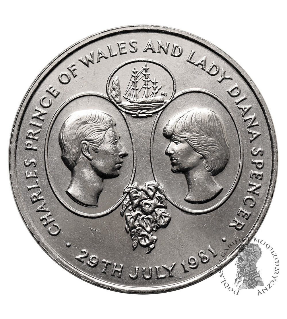 St Helena Island. 25 Pence / 1 Crown 1981, Wedding of Prince Charles and Lady Diana