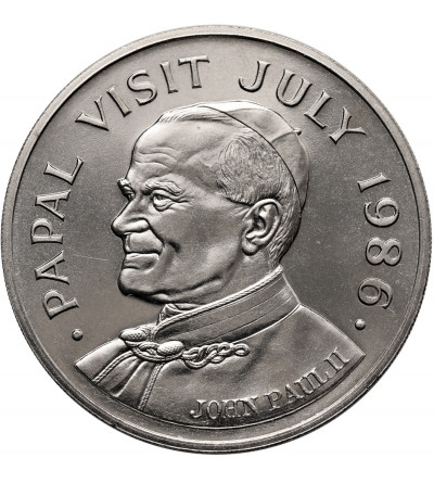 Saint Lucia. 5 Dollars 1986, Papal Visit - John Paul II