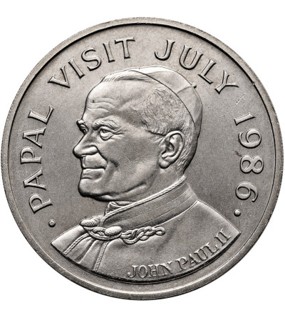 Saint Lucia. 5 Dollars 1986, Papal Visit - John Paul II