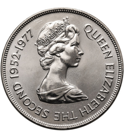 Tristan da Cunha. 25 Pence / 1 Crown 1977, 25th Anniversary of the Accession to the Throne of Queen Elizabeth II