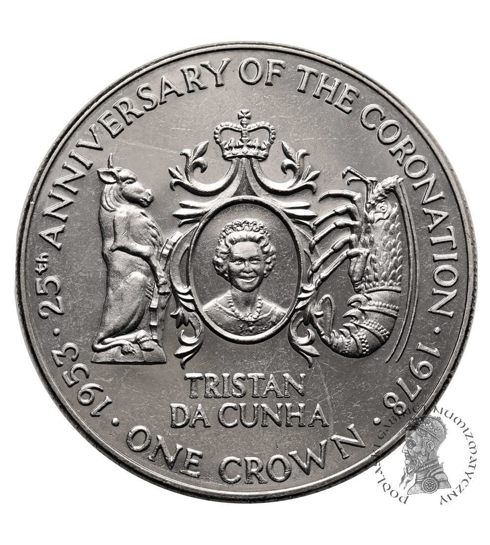 Tristan da Cunha. 1 Crown 1978, 25th Anniversary of the Coronation of Queen Elizabeth II