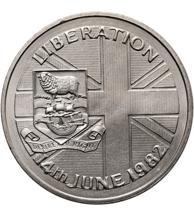 Falkland Islands. 50 Pence / 1 Crown 1982, Liberation of the Falkland Islands and the end of the Falkland Islands War