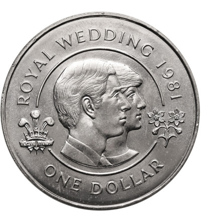 Bermuda. 1 Dollar 1981, Wedding of Prince Charles and Lady Diana