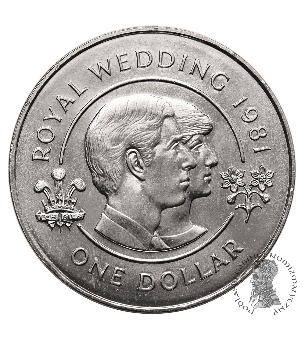 Bermuda. 1 Dollar 1981, Wedding of Prince Charles and Lady Diana