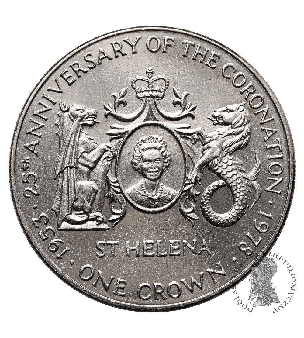 St. Helena Island. 1 Crown 1978, 25th Anniversary of the Coronation of Queen Elizabeth II