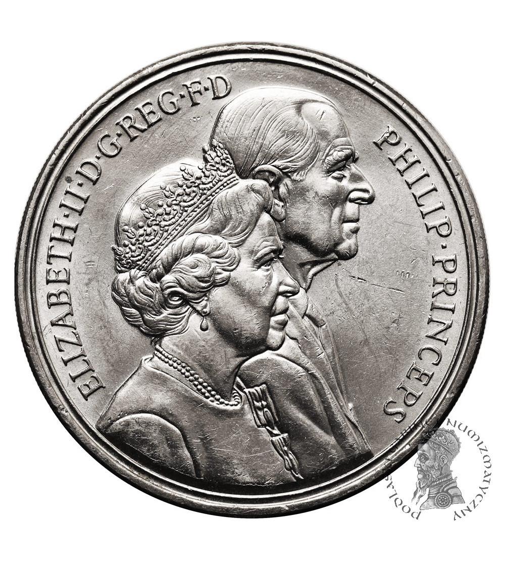 Great Britain. 5 Pounds 1997, 50th Wedding Anniversary of Queen Elizabeth II and Prince Philip