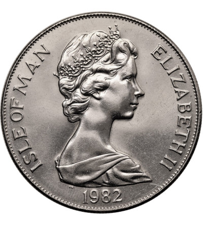 Isle of Man. 1 Crown 1982, Elizabeth II, World Cup, Spain