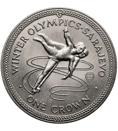 sle of Man. 1 Crown 1984, Elizabeth II, Winter Olympics, Sarajevo, Dancing on Ice