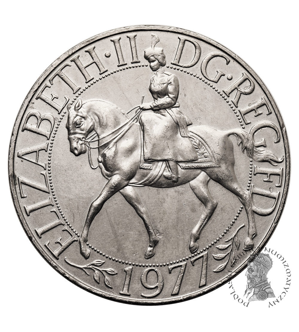 Great Britain. 25 Pence / 1 Crown 1977, 25th Anniversary of the Accession to the Throne of Queen Elizabeth II