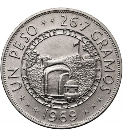 Dominican Republic. 1 Peso 1969, 125th Anniversary of the Dominican Republic