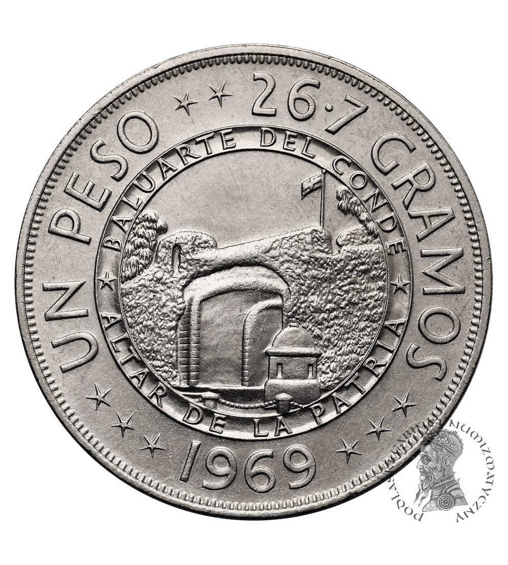 Dominikana. 1 Peso 1969, 125 Rocznica powstania Republiki Dominikańskiej