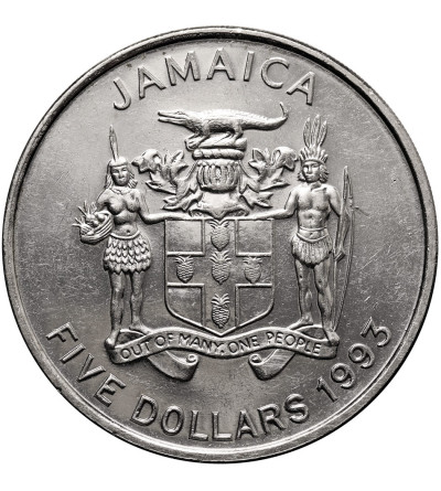 Jamaica. 5 Dollars 1993, Centenary of the Birth of Norman W. Manley