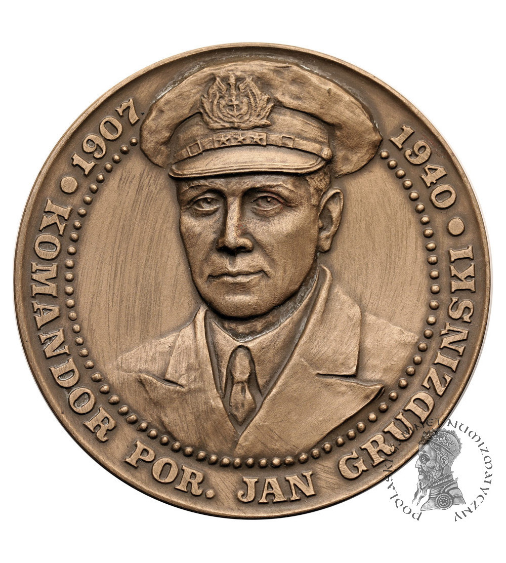 Polska. Medal 1990, Komandor Por. Jan Grudziński, ORP ,,ORZEŁ", T.W.O.