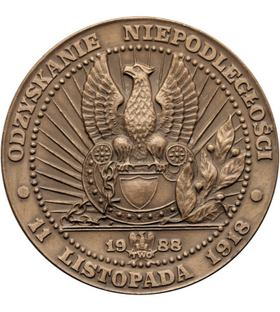 Polska, PRL (1952-1989). Medal 1988, Marszałek Józef Piłsudski, Odzyskanie Niepodległości 11 listopada 1918, T.W.O.