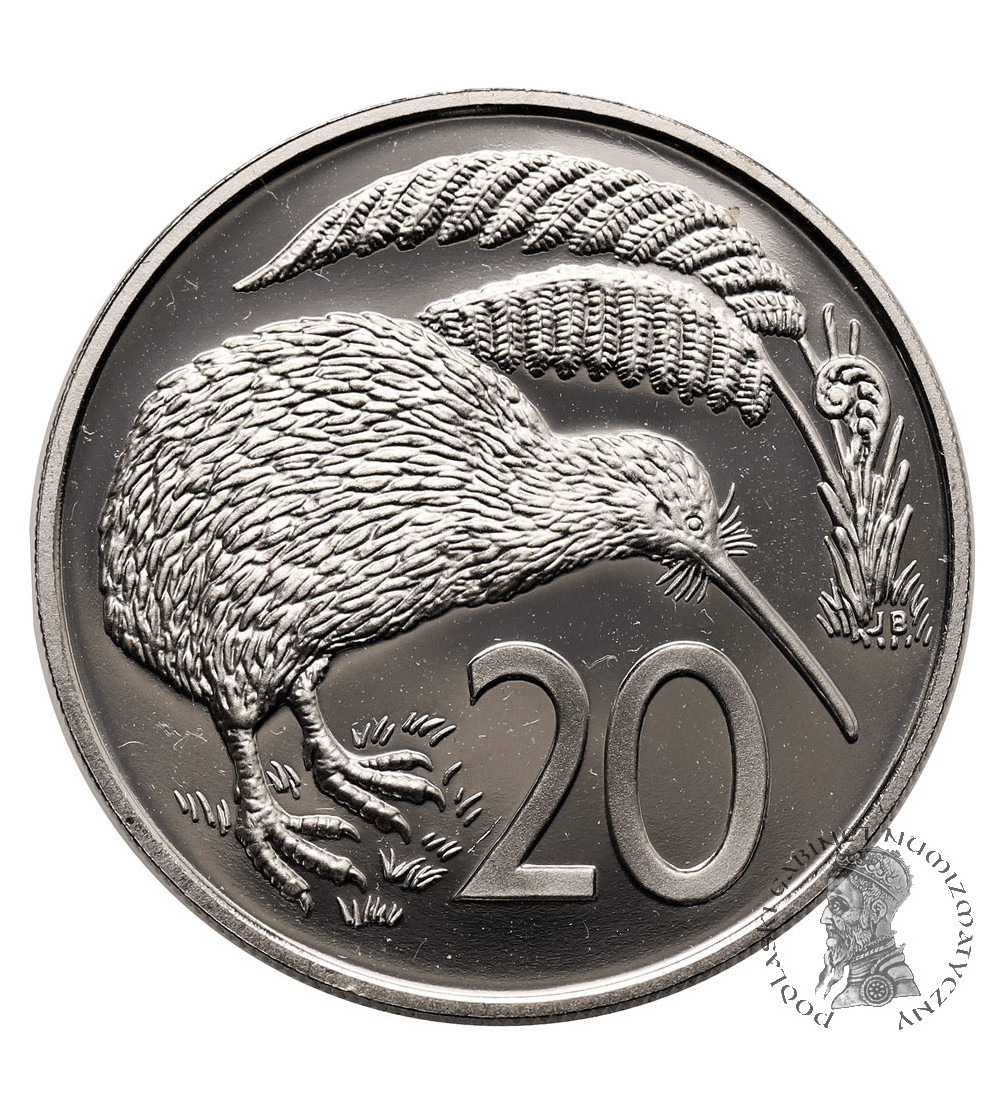 Nowa Zelandia. 20 centów 1982, Kiwi - Proof