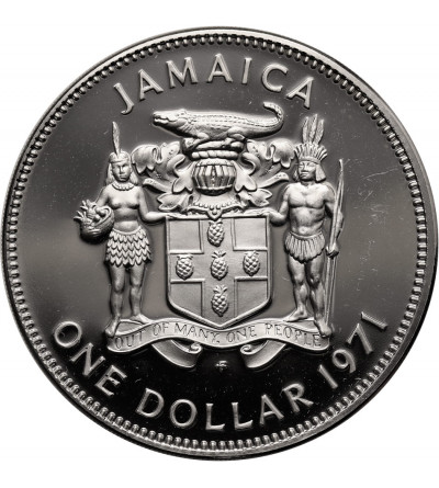 Jamaica. 1 Dollar 1971, First Prime Minister Sir Alexander Bustamante