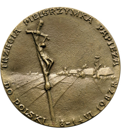 Polska, Jan Paweł II. Medal upamiętniający trzecią pielgrzymkę Papieża do Polski, 1987