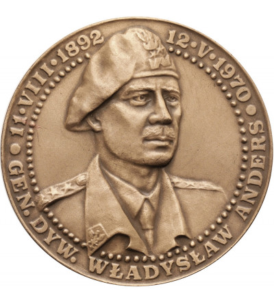 Poland, PRL (1952-1989). Medal 1989, General Władysław Anders, Monte Cassino May 11-18, 1944, T.W.O.