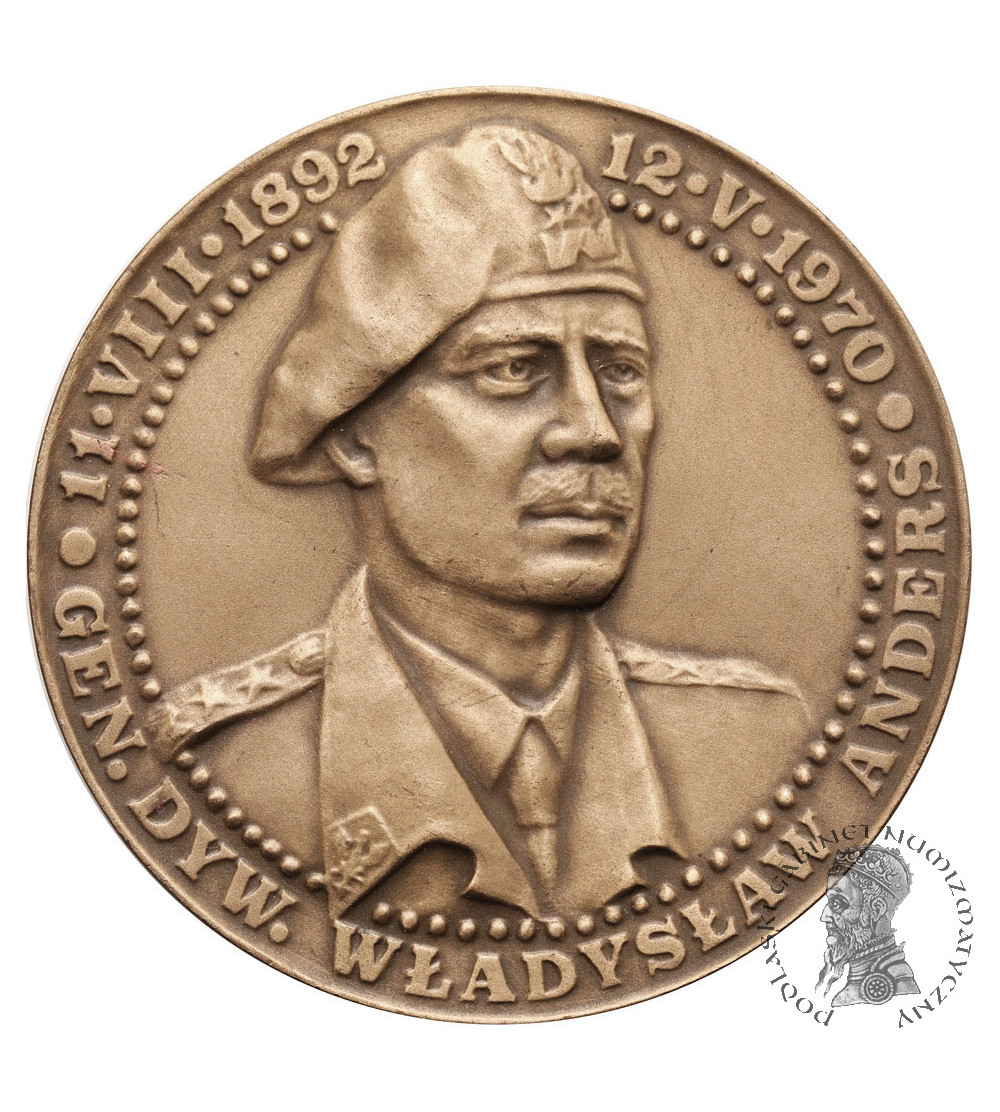 Polska, PRL (1952-1989). Medal 1989, Generał Władysław Anders, Monte Cassino 11-18 maja 1944, T.W.O.