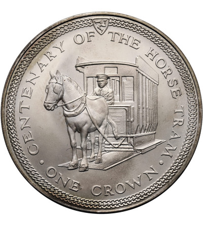 Isle of Man. 1 Crown 1976, Centennial of the Horse Tram