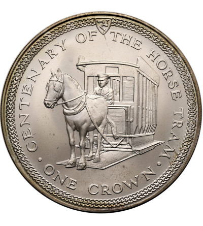 Isle of Man. 1 Crown 1976, Centennial of the Horse Tram