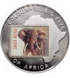 Uganda. 1000 Shillings 2001, Elephant, Series: Colorful Big Five of Africa