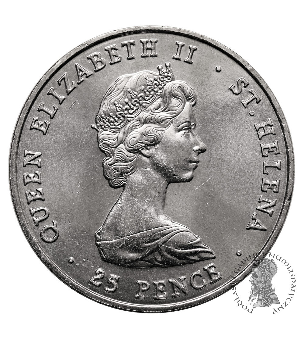 Saint Helena. 25 Pence / 1 Crown 1980, 80th Birthday Anniversary of the Queen Mother