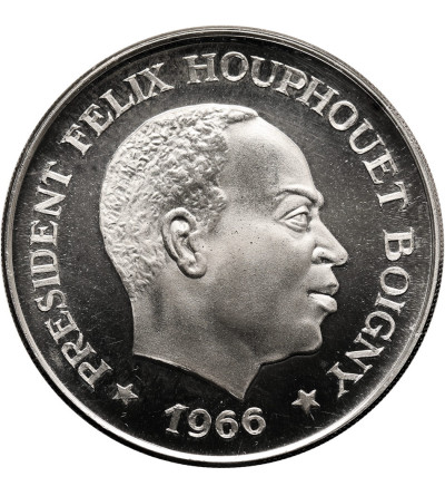 Ivory Coast. 10 Francs 1966, Félix Houphouët-Boigny