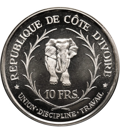 Ivory Coast. 10 Francs 1966, Félix Houphouët-Boigny