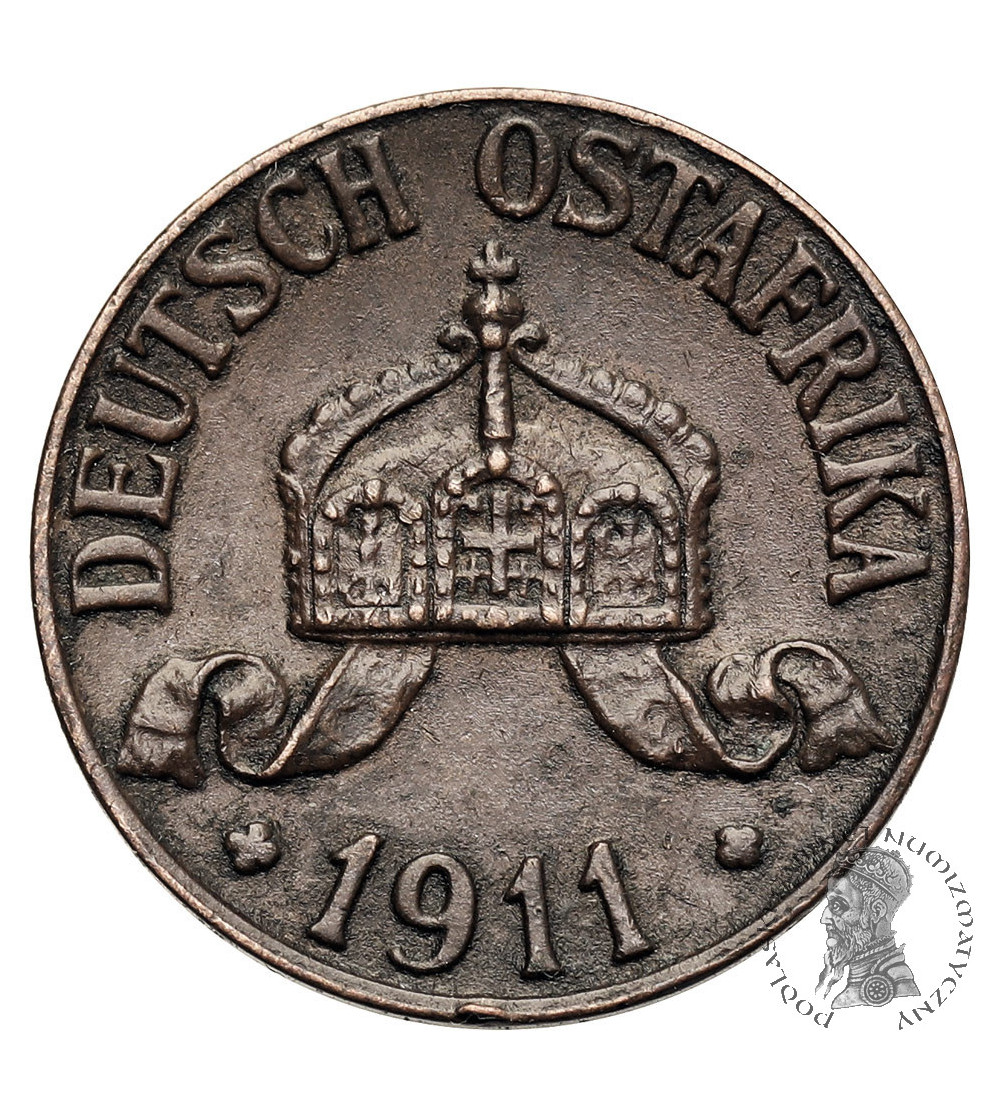 German East Africa, Wilhelm II (1888-1918). 1 Heller 1911 J