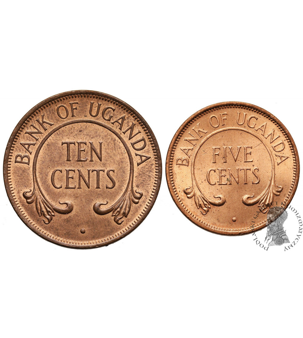 Uganda. Set of two coins: 5 Cents and 10 Cents 1966