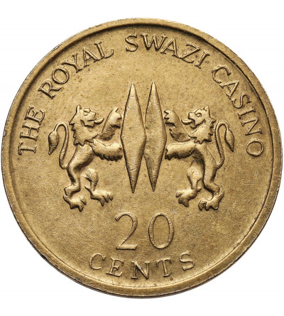 Suazi / Swaziland. Żeton 20 centów The Royal Swazi Casino