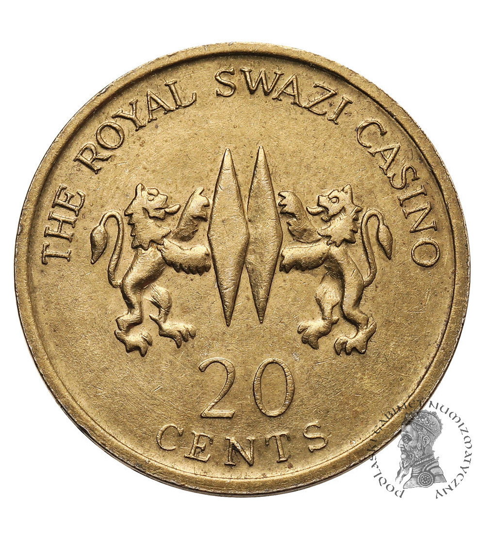 Suazi / Swaziland. Żeton 20 centów The Royal Swazi Casino