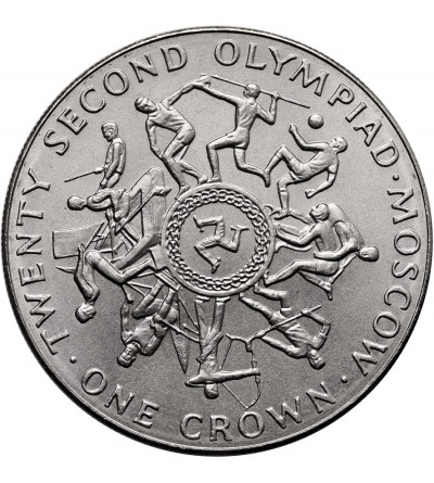 Isle of Man. 1 Crown 1980, Series: 1980 Summer Olympics, Moscow