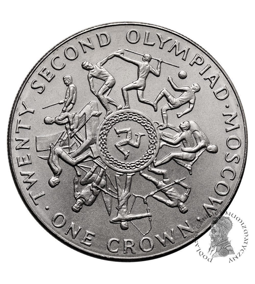 Isle of Man. 1 Crown 1980, Series: 1980 Summer Olympics, Moscow