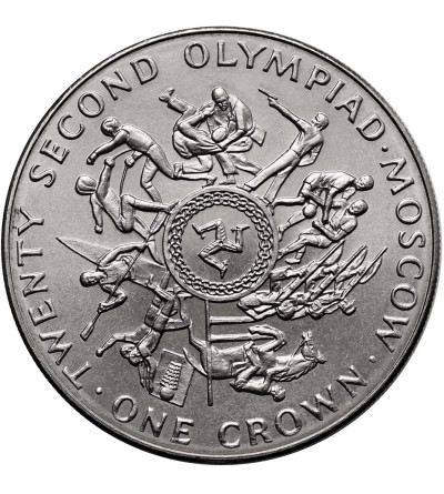 Isle of Man. 1 Crown 1980, Series: 1980 Summer Olympics, Moscow