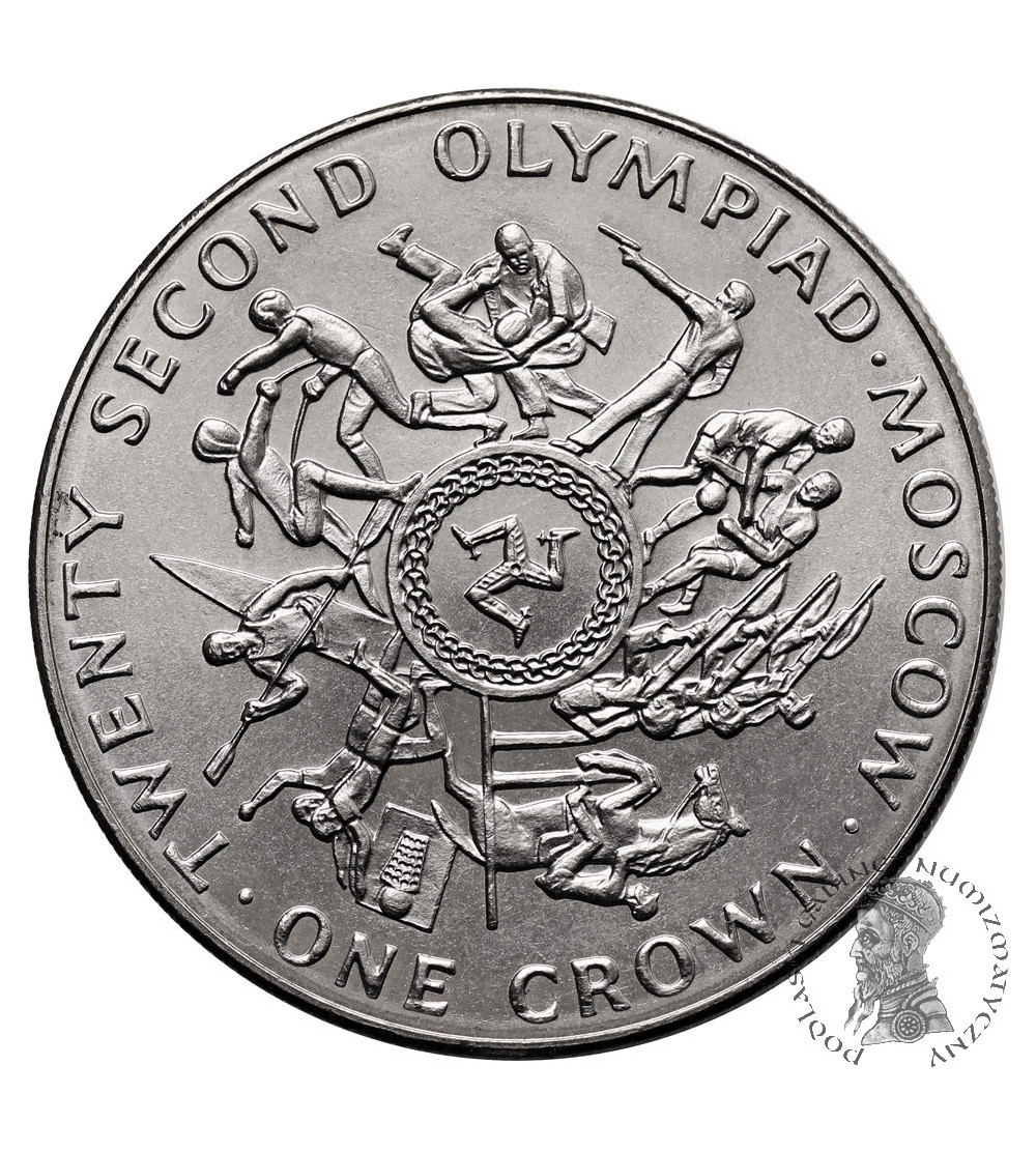 Isle of Man. 1 Crown 1980, Series: 1980 Summer Olympics, Moscow