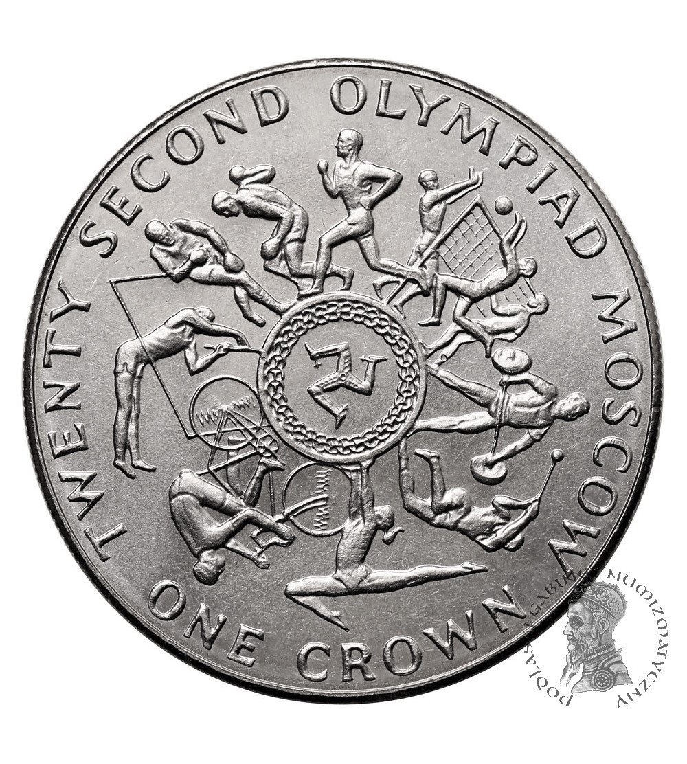 Isle of Man. 1 Crown 1980, Series: 1980 Summer Olympics, Moscow