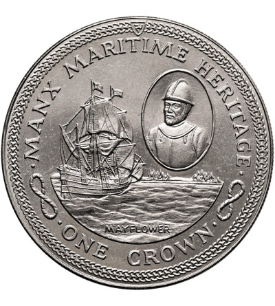 Isle of Man. 1 Crown 1982, Mayflower, Series: Manx Maritime Heritage