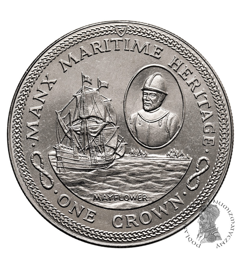 Isle of Man. 1 Crown 1982, Mayflower, Series: Manx Maritime Heritage