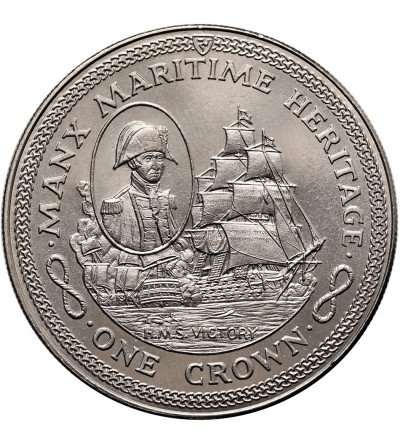 Isle of Man. 1 Crown 1982, H.M.S. Victory, Series: Manx Maritime Heritage