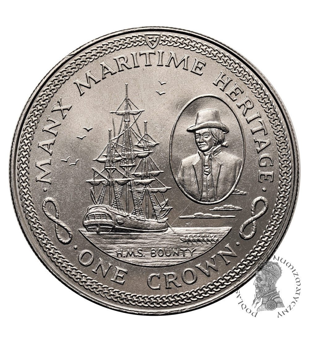 Isle of Man. 1 Crown 1982, H.M.S. Bounty, Series: Manx Maritime Heritage